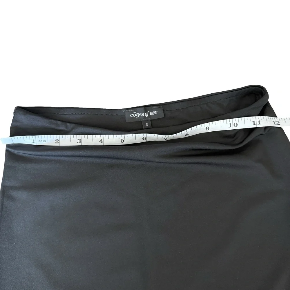Black Asymmetrical Maxi Skirt Side Slit Womens Size Small